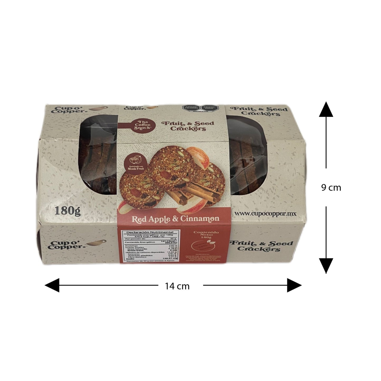 Crackers de Manzana con Canela, Monk Fruit 180 gr